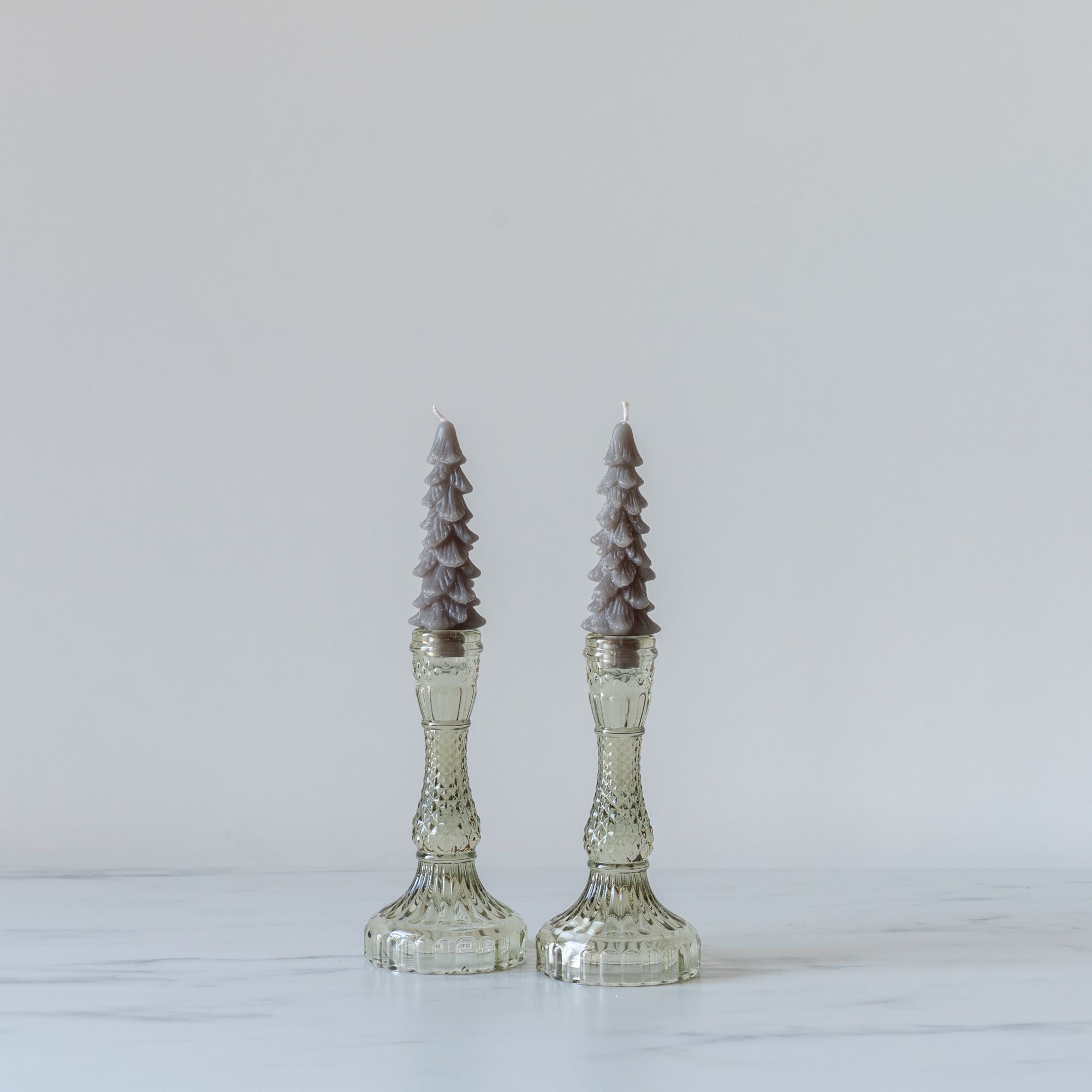 Tree Shaped Taper Candles - Pewter CHRISTMAS 2024 Creative Co-op (DYA)