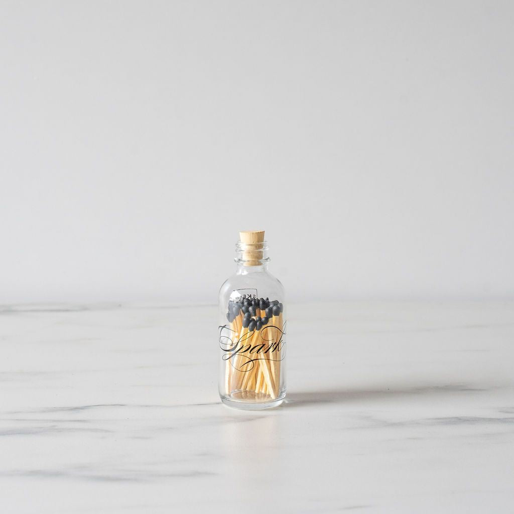 Mini Apothecary Match Bottle - Black Tip matches Skeem (Design Home)