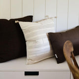 Cream Tussar Fringe Pillow Cover 1 - PILLOWS - Tussar - neutral Rug & Weave Pillows