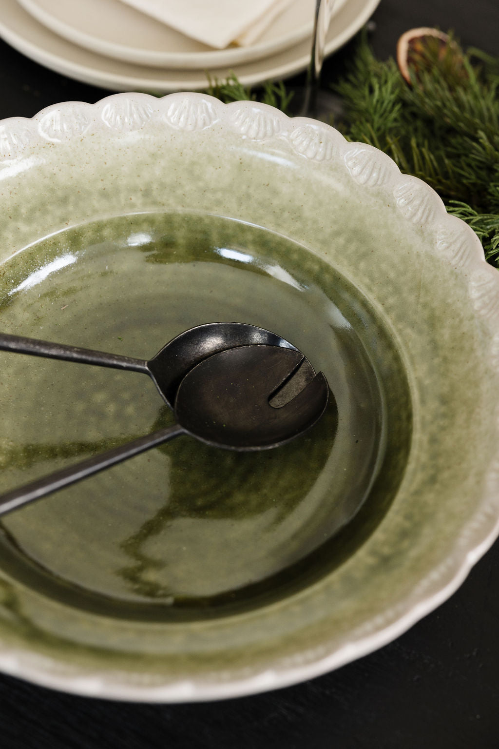 Scalloped Edge Stoneware Bowl bowl Creative Co-op (DYA)