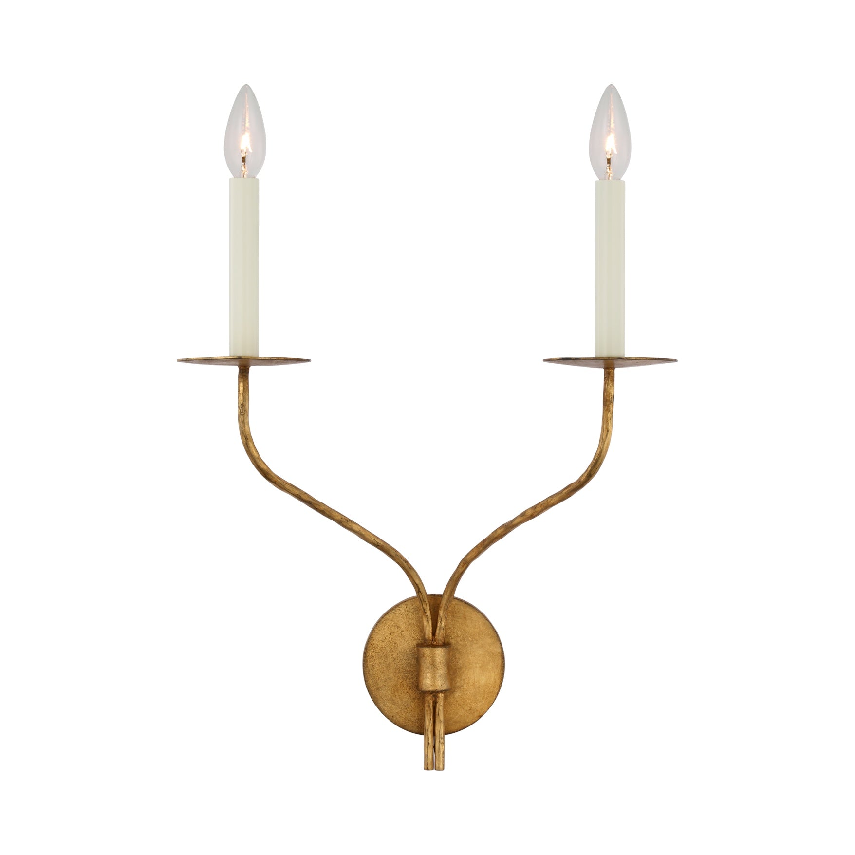 Belfair Large Double Sconce LIGHTING - sconce Visual Comfort Gilded Iron