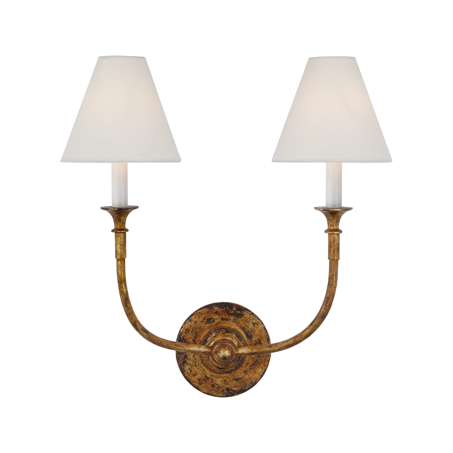 Piaf Double Sconce LIGHTING - sconce Visual Comfort Antique Gild