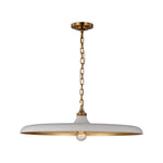 Piatto Large Pendant LIGHTING - pendant Visual Comfort Hand-Rubbed Antique Brass Plaster White