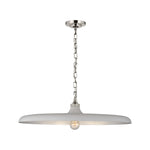 Piatto Large Pendant LIGHTING - pendant Visual Comfort Polished Nickel Plaster White