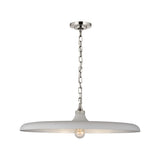 Piatto Large Pendant LIGHTING - pendant Visual Comfort Polished Nickel Plaster White