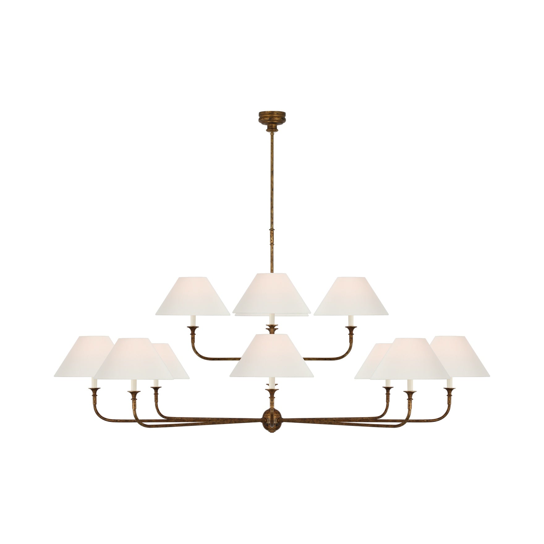 Piaf Oversized Two Tier Chandelier LIGHTING - chandelier Visual Comfort Antique Gild