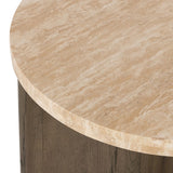 Tori Accent Table - Travertine 5 - a - FURNITURE - accent table Four Hands