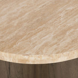 Tori Accent Table - Travertine 5 - a - FURNITURE - accent table Four Hands
