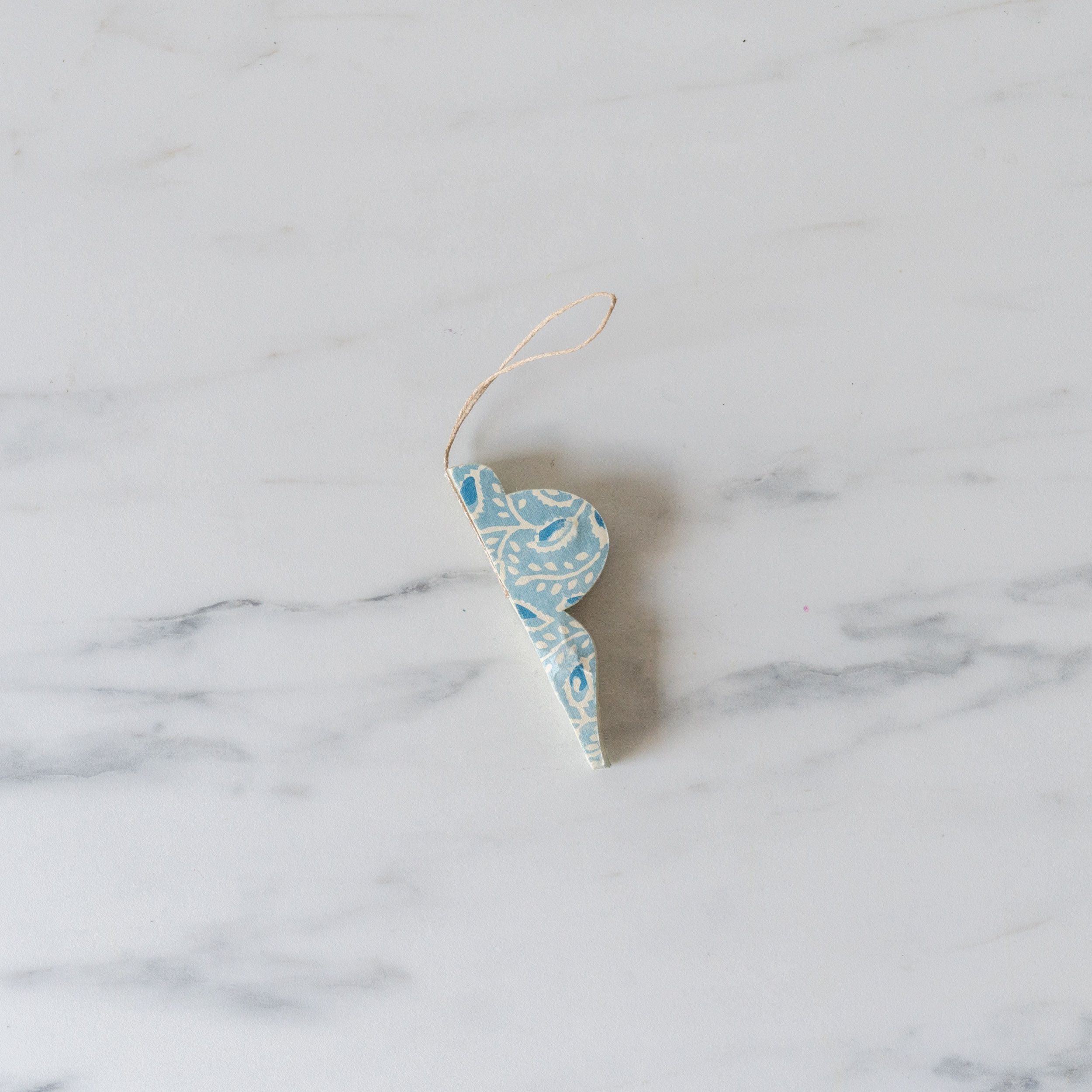 Recycled Paper Honeycomb Finial Ornament CHRISTMAS 2024 Creative Co-op (DYA) Blue Pattern