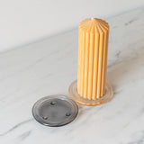 Glass Pillar Candle Plate candle holder Old Country Design (ShopZio)