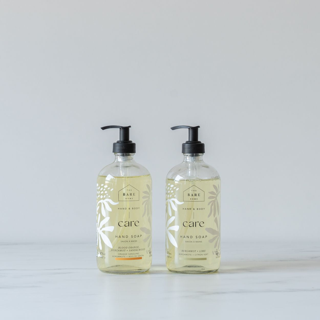 Blood Orange, Bergamot & Sandalwood Hand Soap In Glass Bottle hand soap The Bare Home (DYA)