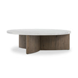 Tori Coffee Table - Italian Marble / Rustic Fawn Veneer - NA online 4 - b - FURNITURE - coffee table - round Four Hands