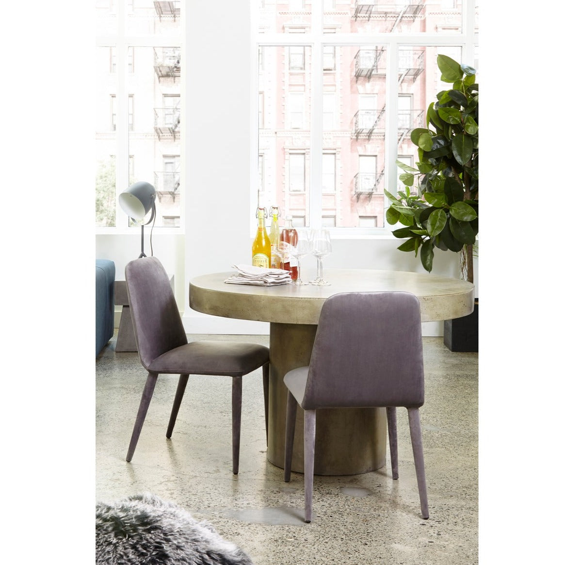 Cassi Outdoor Round Dining Table - Grey 20 - FURNITURE - outdoor Moe's Furniture