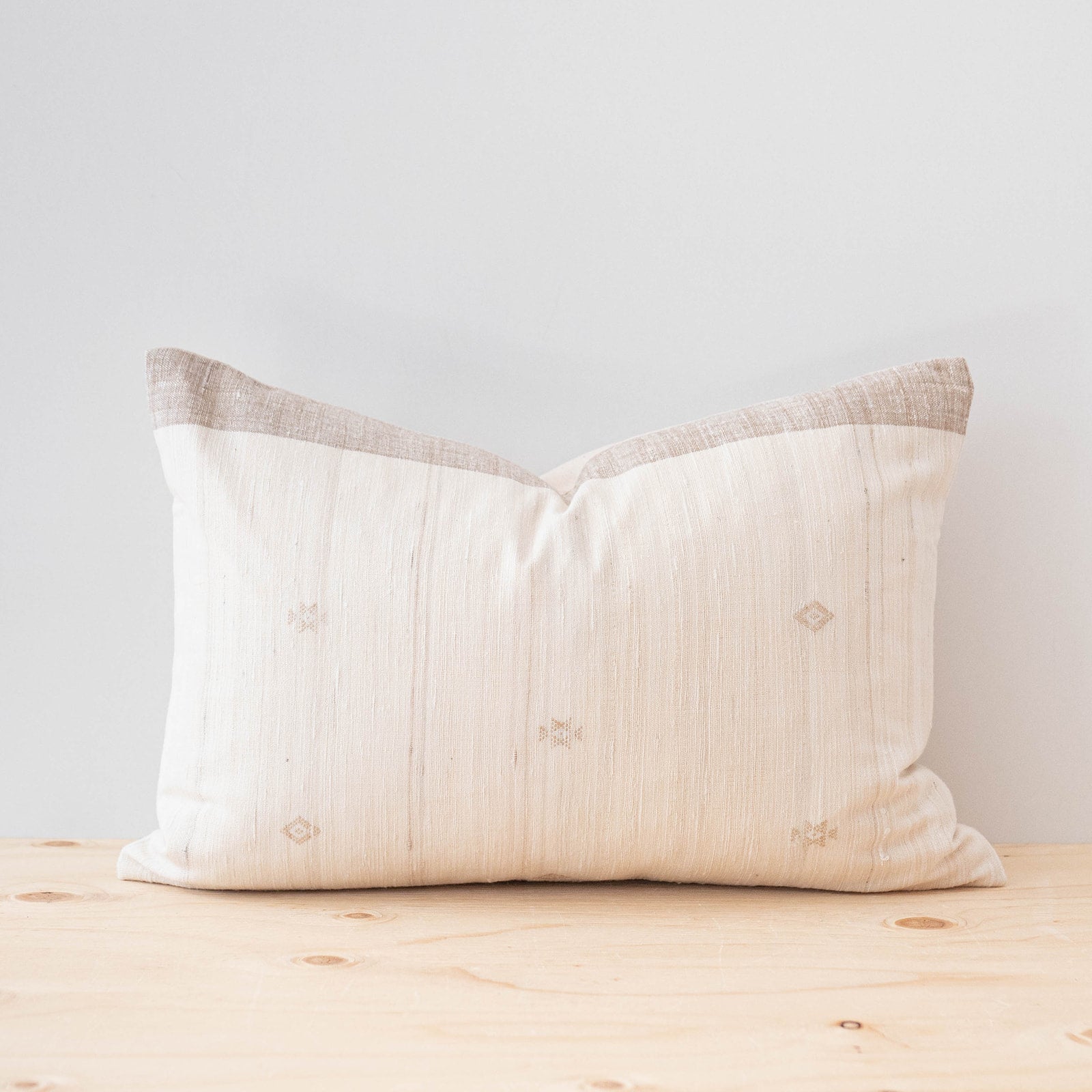 Pearl Tussar Pillow Cover 1 - PILLOWS - Tussar - neutral Rug & Weave Pillows 14" x 20"