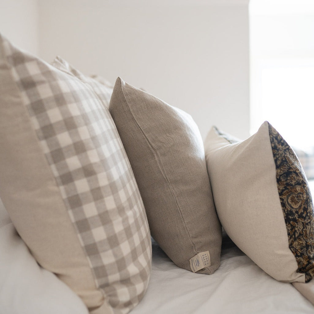 Aja Long Lumbar Pillow Cover 1 - PILLOWS - block print - neutral Rug & Weave Pillows