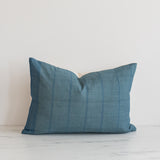 Cerulean Silk Bhujodi Pillow Cover 3 - PILLOWS - Bhujodi - cool Rug & Weave Pillows 14" x 20"