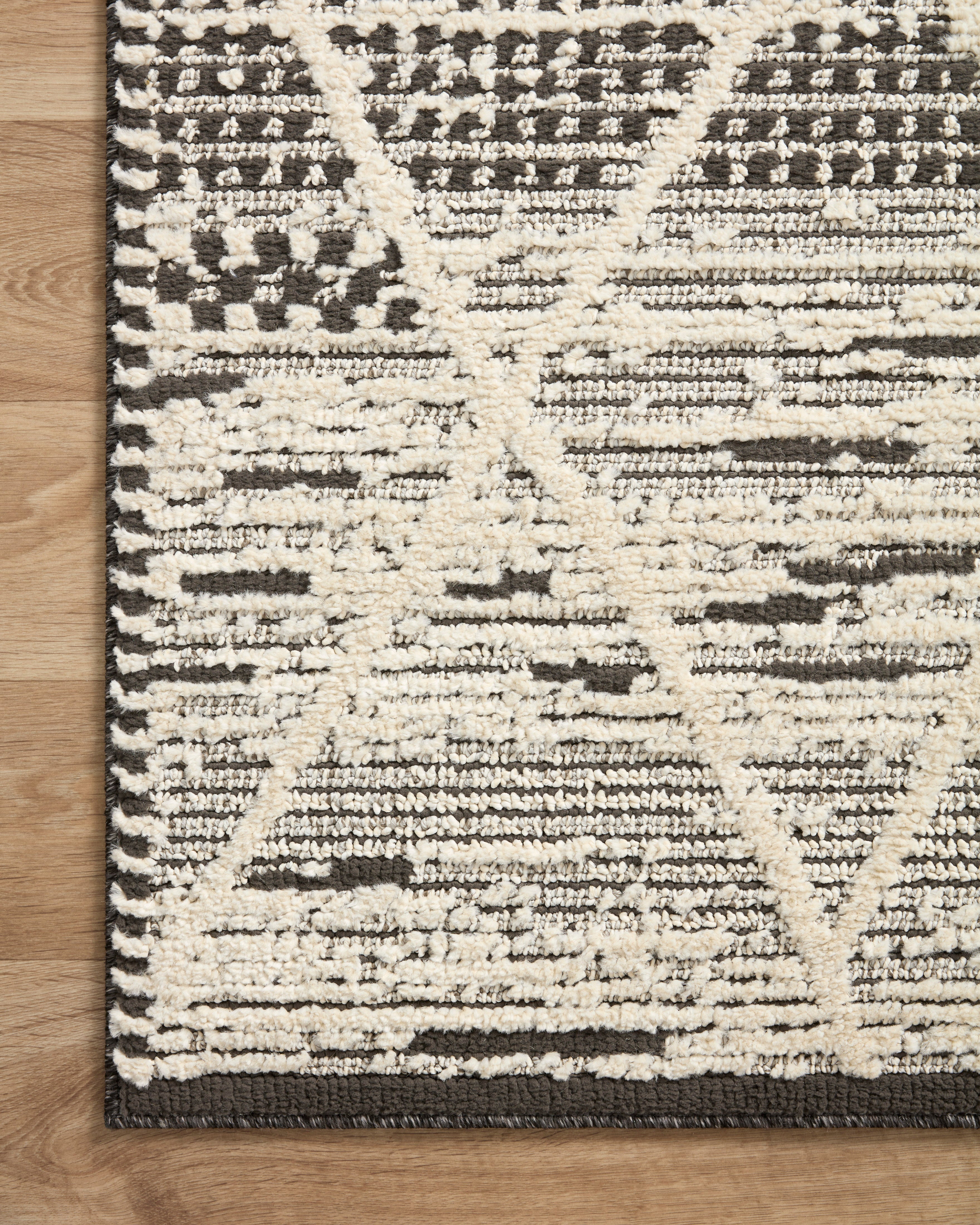 Loloi Fabian Charcoal / Ivory Diamond Rug 2-RUGS - patterned Loloi