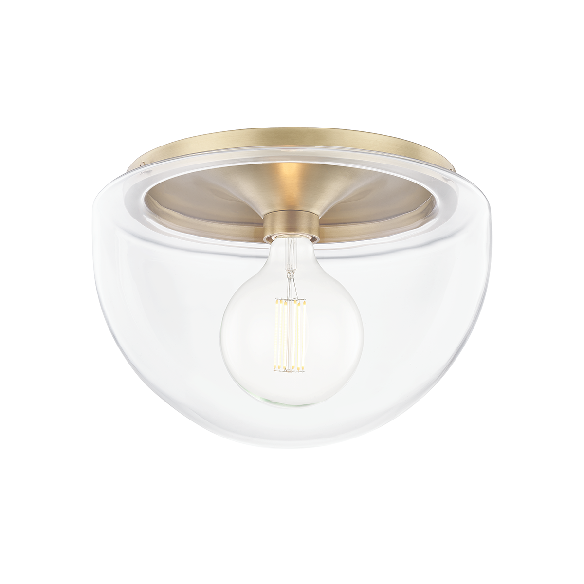 Grace Round Flush Mount LIGHTING - flush mount Hudson Valley Lighting 13.75" x 9.5" Aged Brass