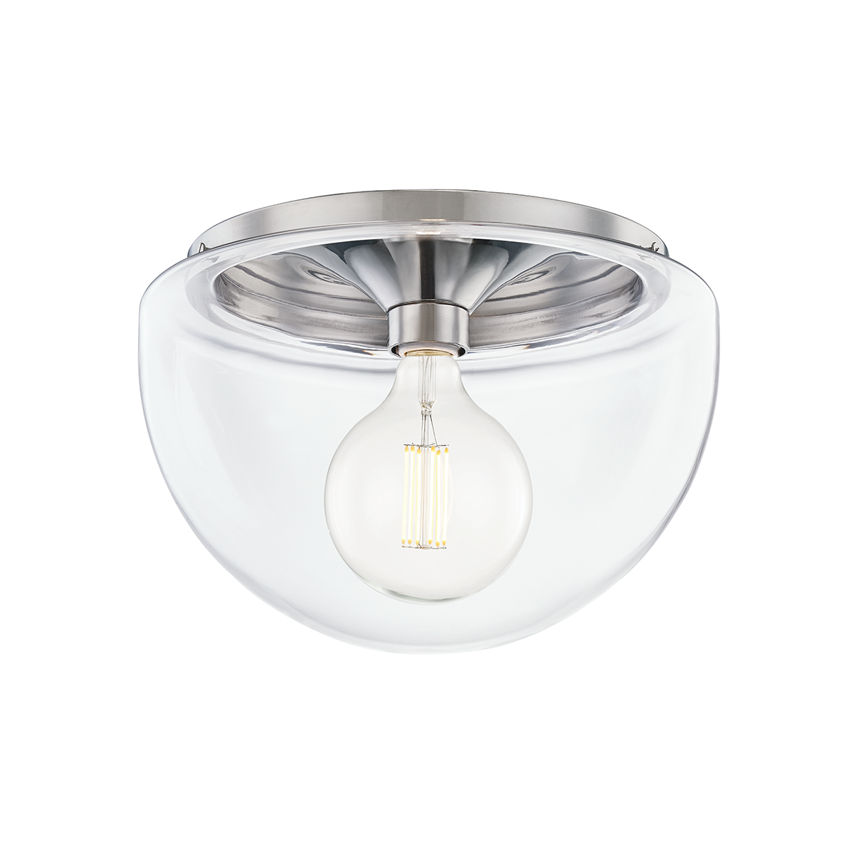 Grace Round Flush Mount LIGHTING - flush mount Hudson Valley Lighting 13.75" x 9.5" Polished Nickel