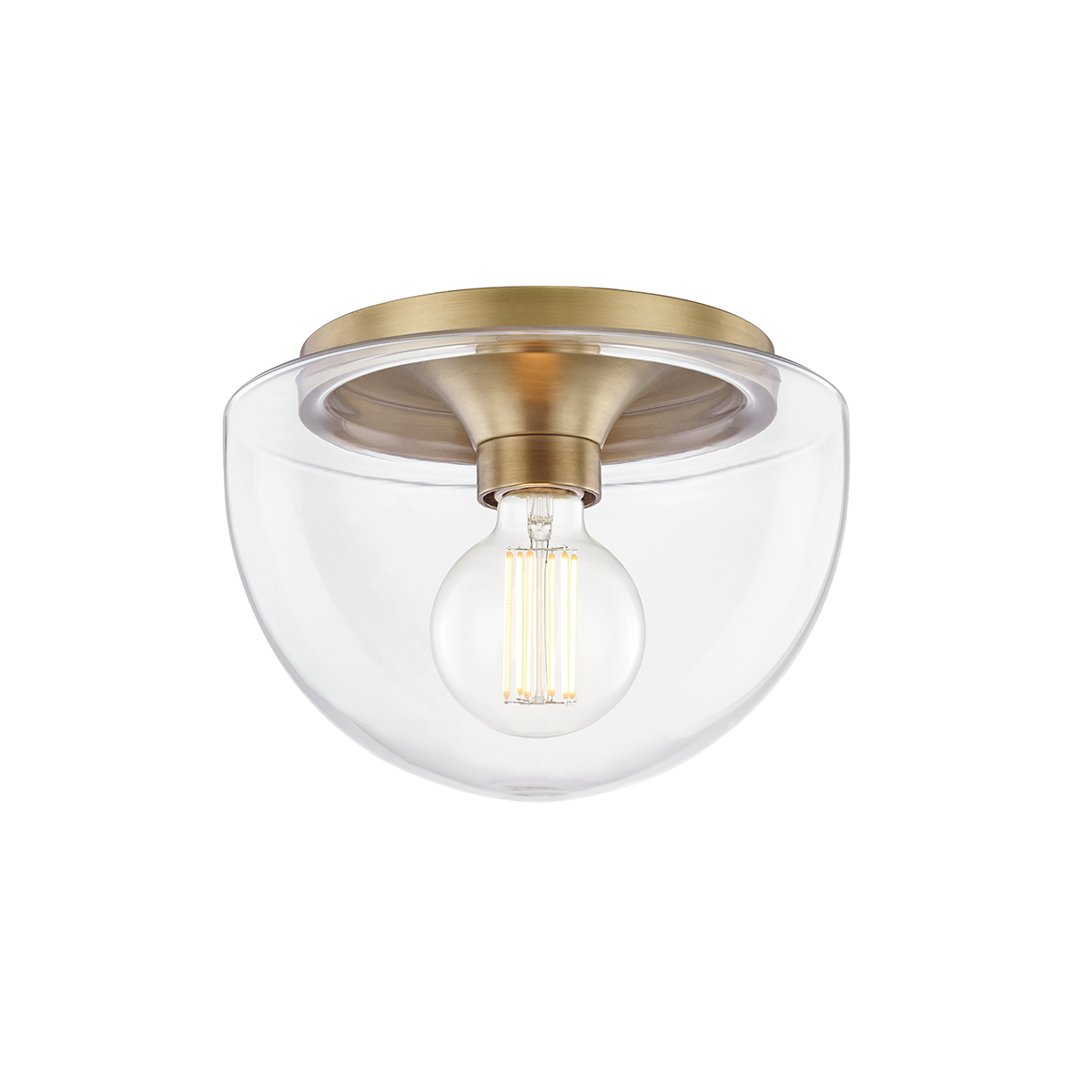 Grace Round Flush Mount LIGHTING - flush mount Hudson Valley Lighting 10" x 7" Aged Brass