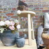 Short Dobbie Reclaimed Stool - Natural 5-VINTAGE - stool Hauer Market