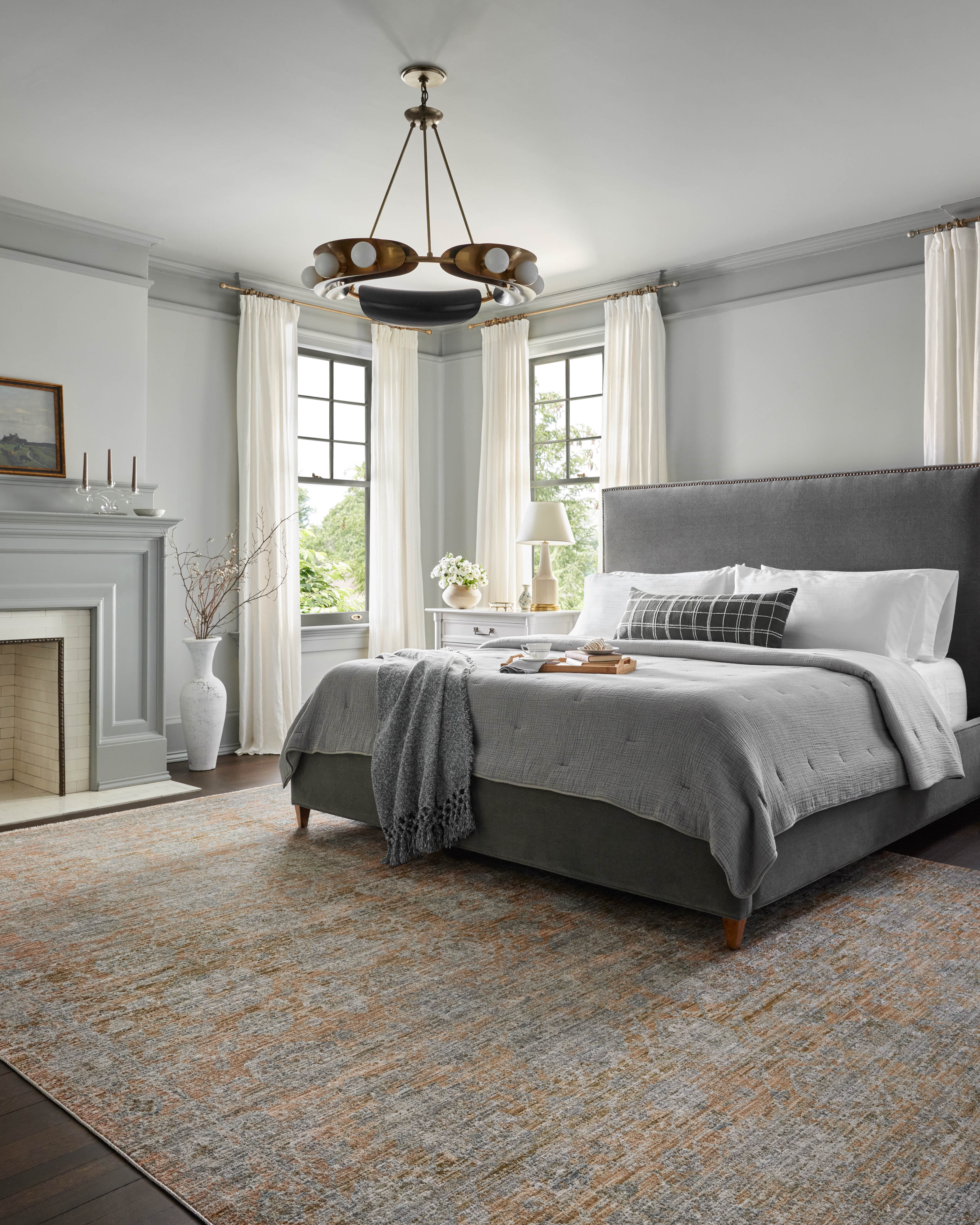 Jean Stoffer x Loloi Katherine Terracotta / Smoke Rug 0-patterned rugs Loloi