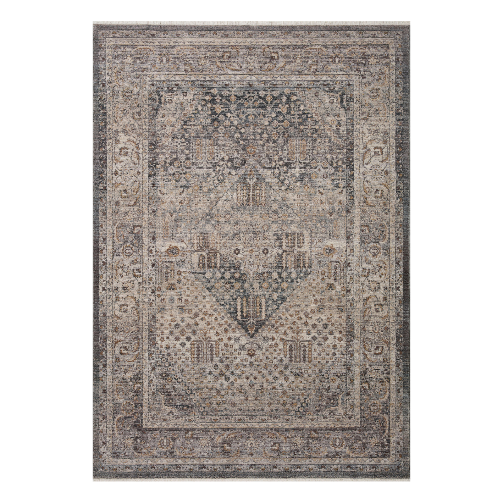 Loloi Lyra Denim / Pebble Rug 0-RUGS-patterned Loloi