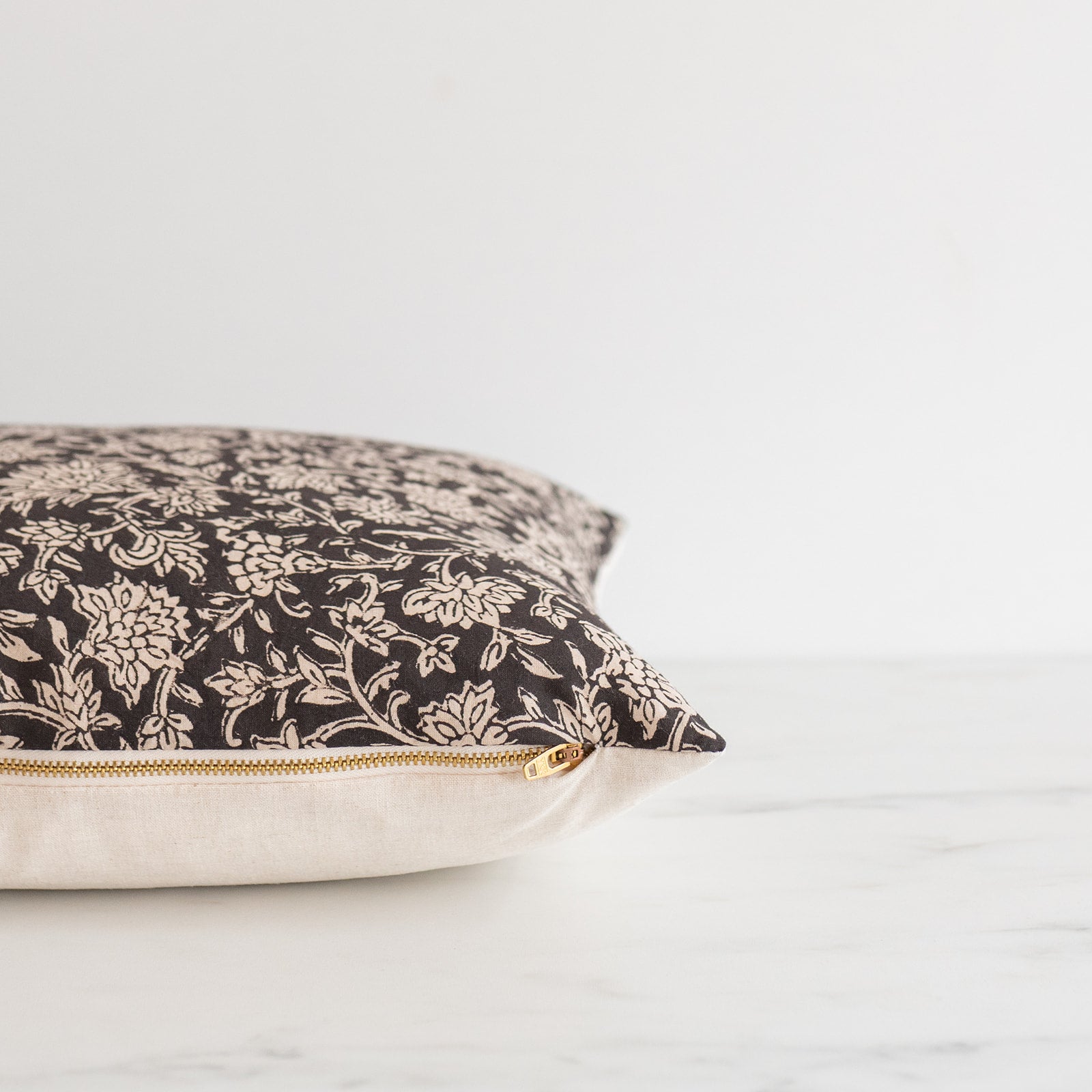 Mica Floral Pillow Cover 00-1 - PILLOWS - block print - neutral Rug & Weave Pillows