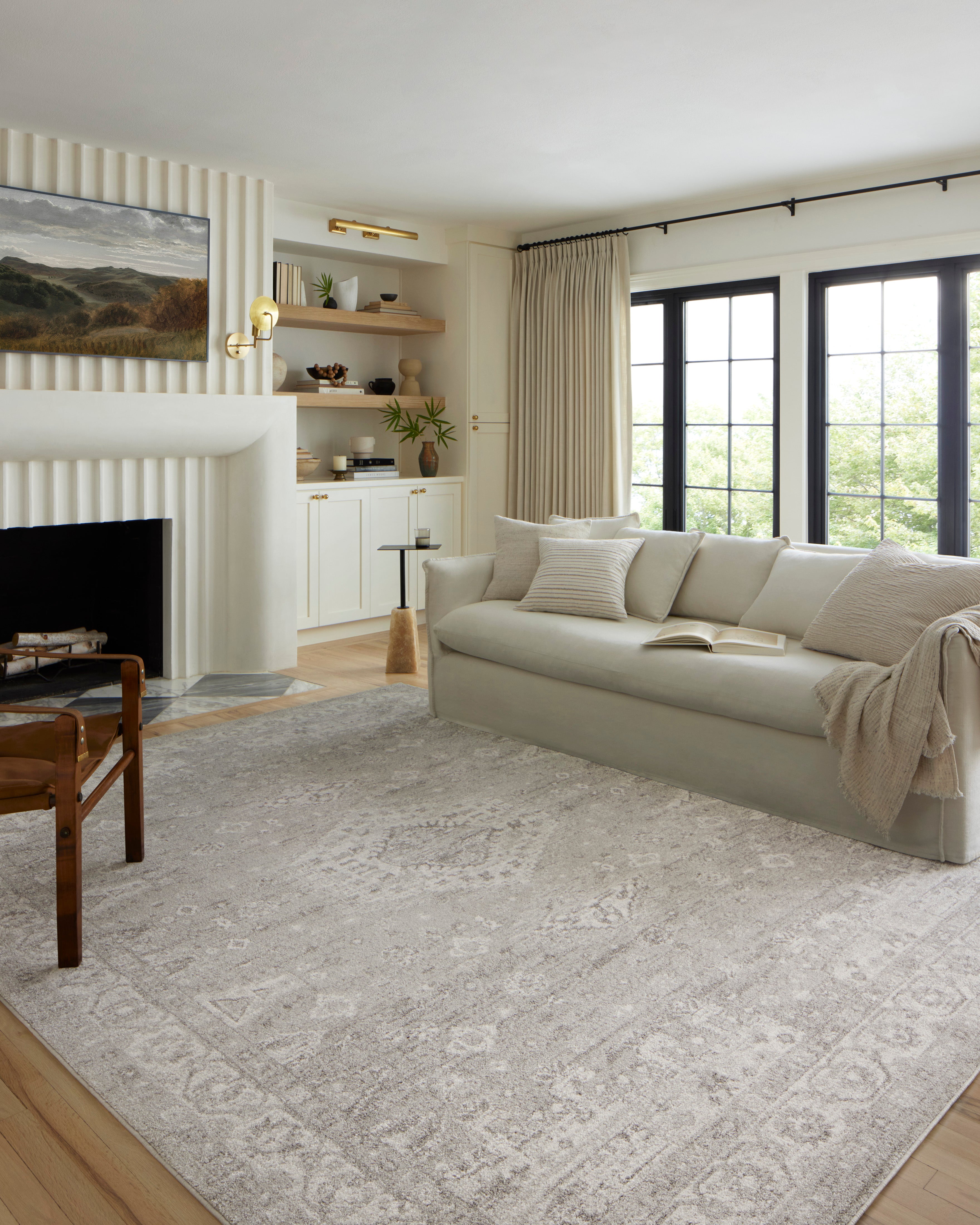 Loloi Odette Beige / Silver Rug 0-RUGS-patterned Loloi