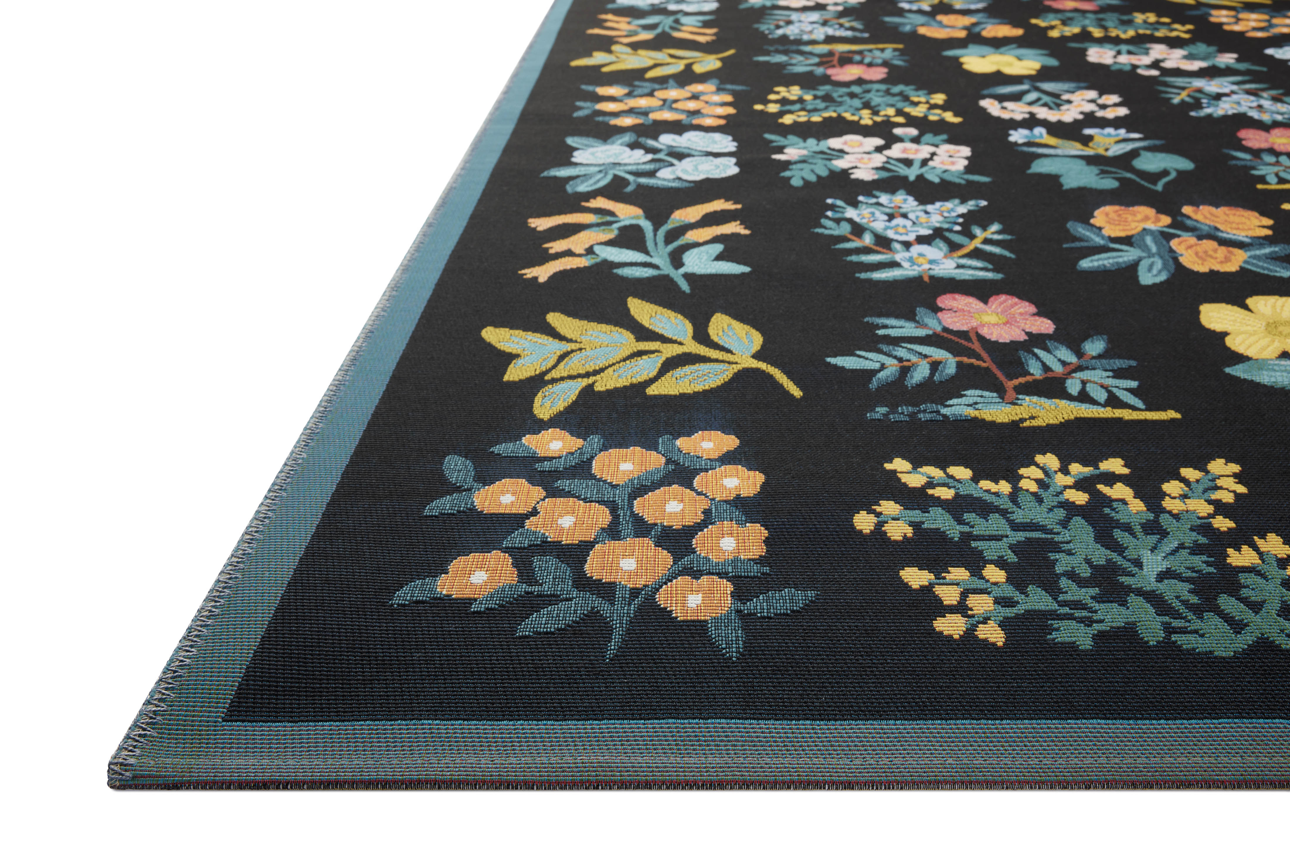 Rifle Paper Co. x Loloi Perennial Wildflower Black Rug 5-Rugs - indoor/outdoor Loloi