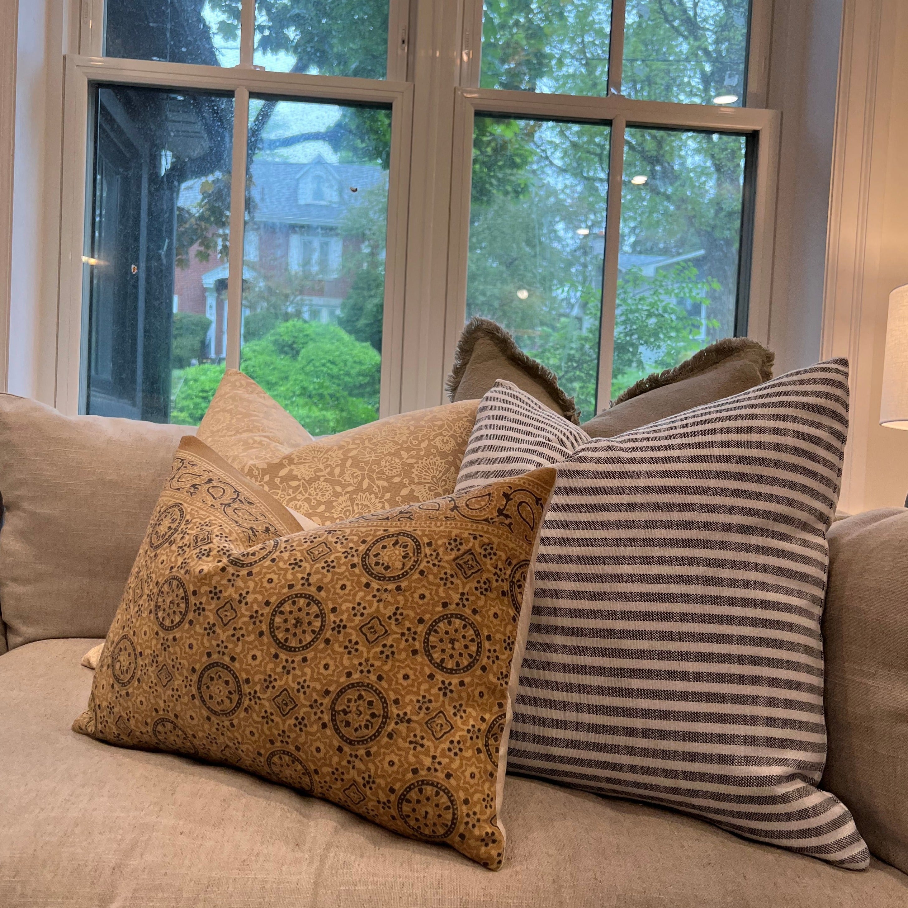 Antique Ajrak Pillow Cover 2 - PILLOWS - block print - warm Rug & Weave Pillows