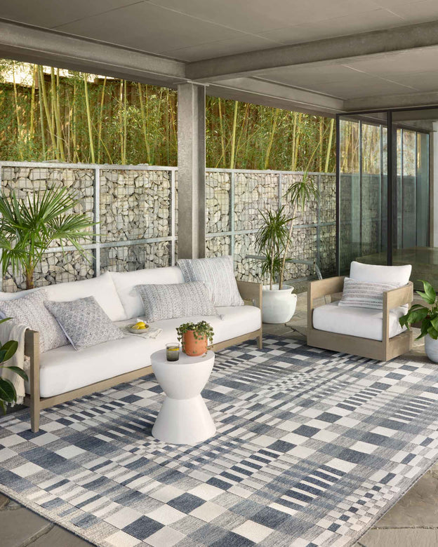 Loloi Rainier Ivory / Denim Outdoor Rug 5-Rugs - indoor/outdoor Loloi