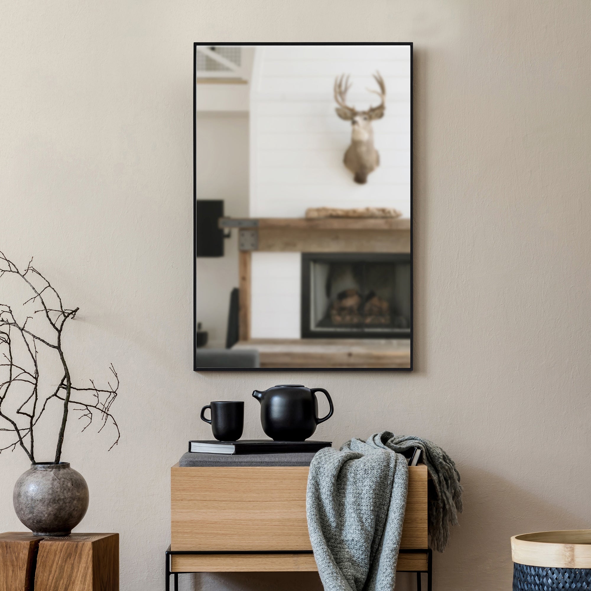 Remi Wall Mirror / Black 100 - a - wall mirror renwil