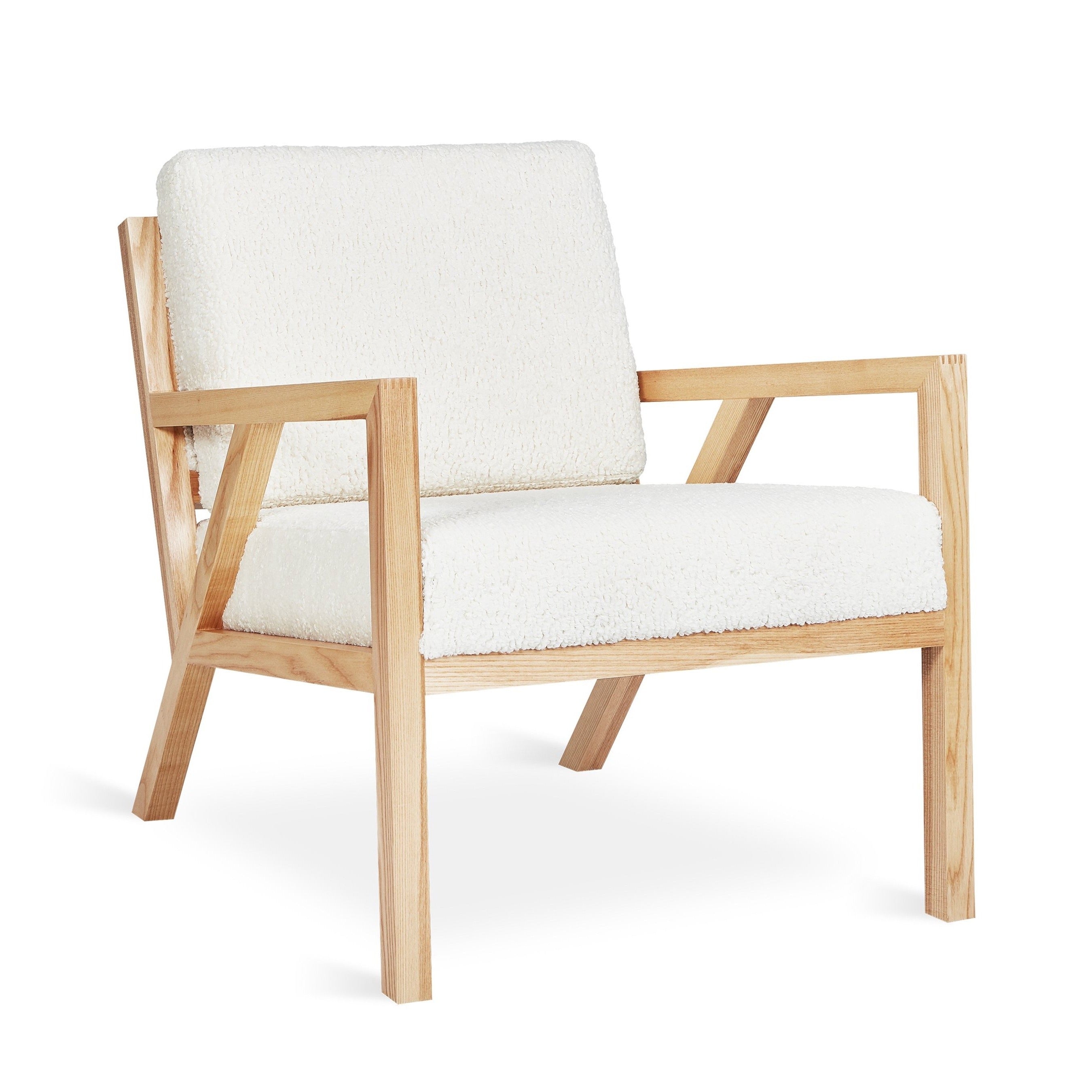 Gus* Modern Truss Lounge Chair 3 - FURNITURE - chair Gus Himalaya Cloud Natural Ash