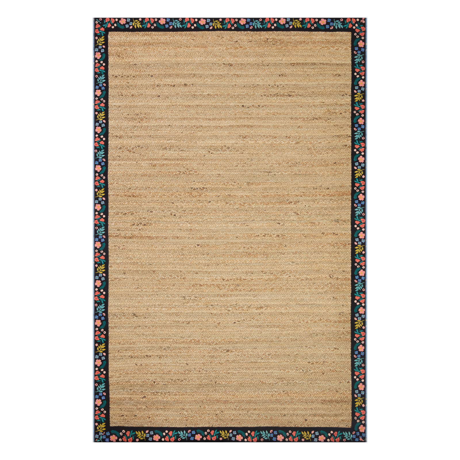Rifle Paper Co. x Loloi Costa Natural / Black Rug 1-RUGS-patterned Loloi