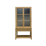 Rosemary Reclaimed Wood Glass Cabinet 7 - FURNITURE - bookcase/cabinet Hauer Market Natural