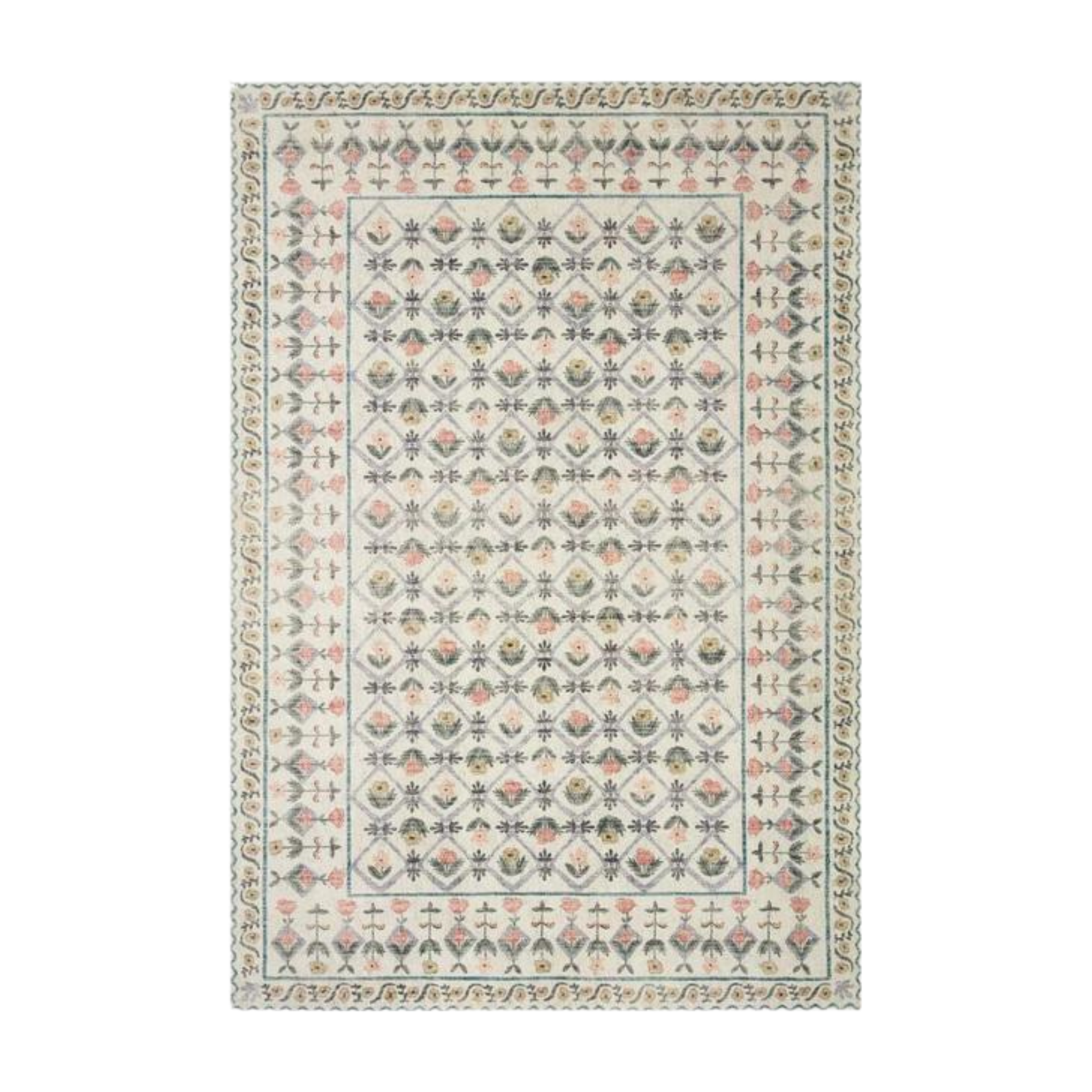 Rifle Paper Co. X Loloi Eden Lattice Ivory Rug 0-RUGS-patterned Loloi