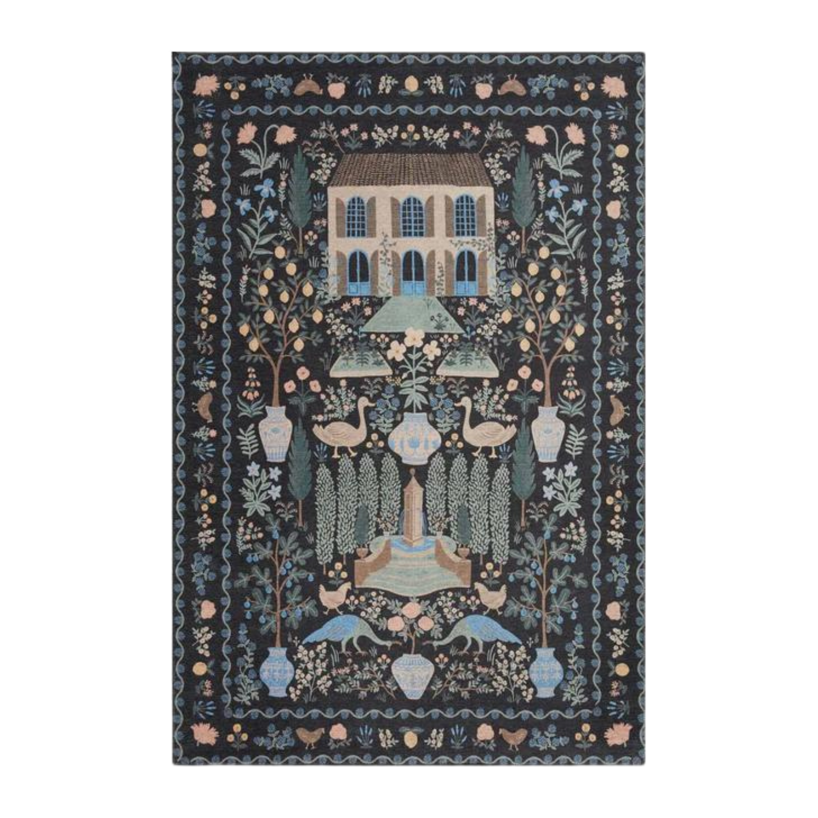 Rifle Paper Co. X Loloi/ Menagerie Camont Black Rug 3 - RUGS - patterned Loloi
