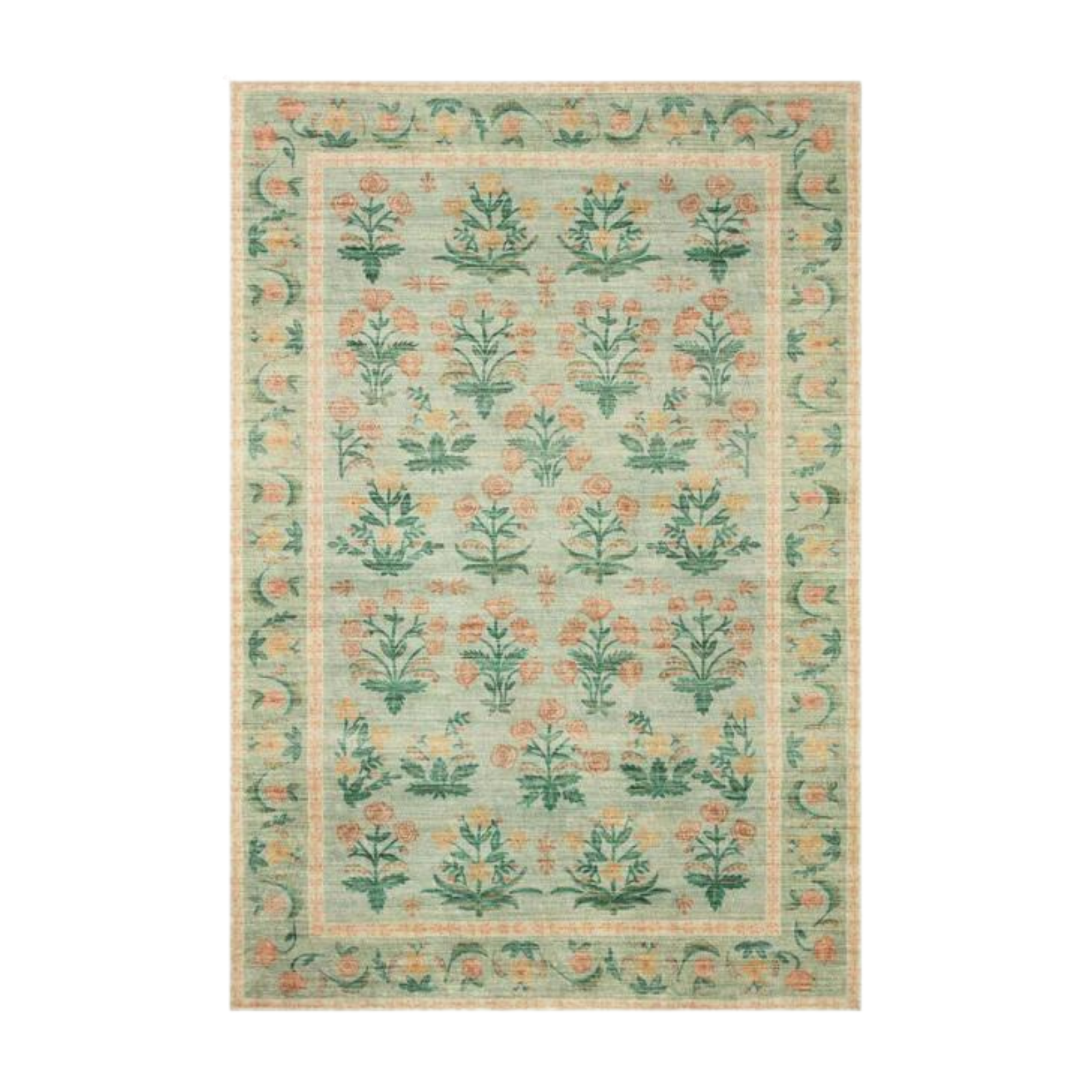 Rifle Paper Co. X Loloi/ Eden Mughal Rose Moss Rug 0-RUGS-patterned Loloi