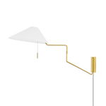 Aisa Plug-in Sconce LIGHTING - sconce Hudson Valley Lighting Aged Brass