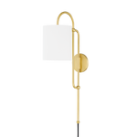 Caroline Plug-in Sconce LIGHTING - sconce Hudson Valley Lighting Aged Brass