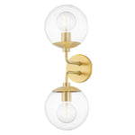 Meadow Double Wall Sconce LIGHTING - sconce Hudson Valley Lighting Aged Brass