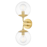 Meadow Double Wall Sconce LIGHTING - sconce Hudson Valley Lighting Aged Brass