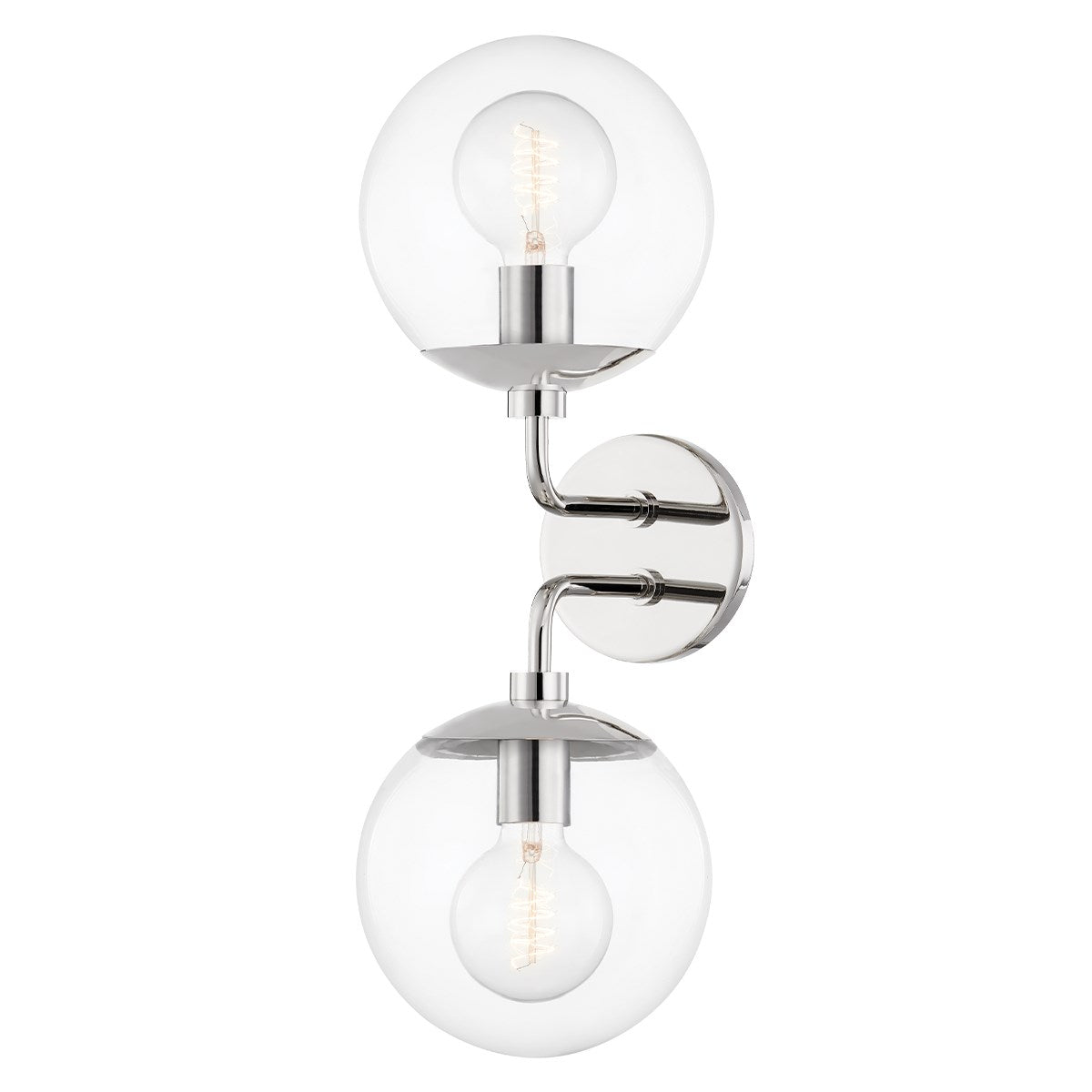 Meadow Double Wall Sconce LIGHTING - sconce Hudson Valley Lighting Polished Nickel
