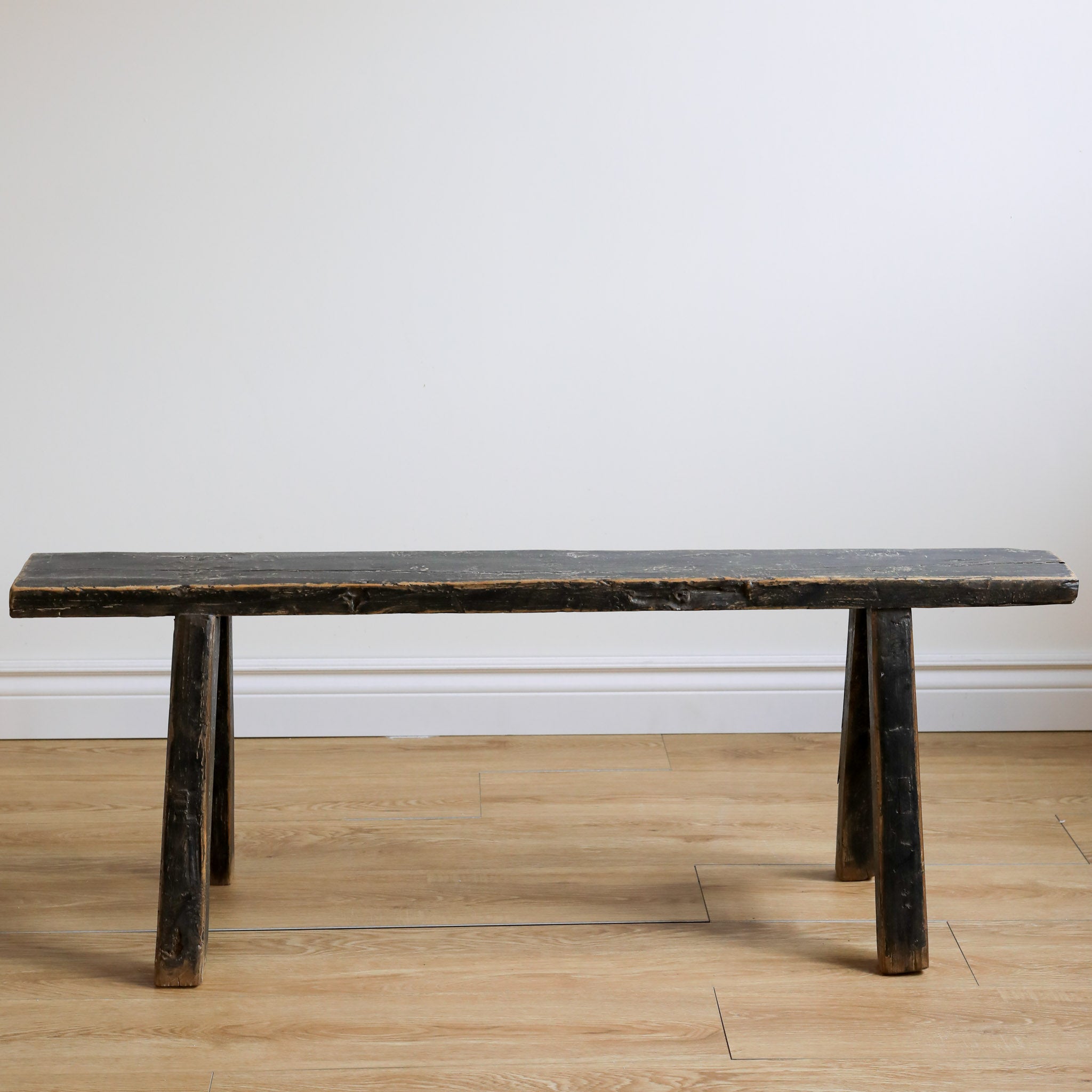 Alic Vintage Elm Wood Bench - Black 0-VINTAGE-bench Hauer Market