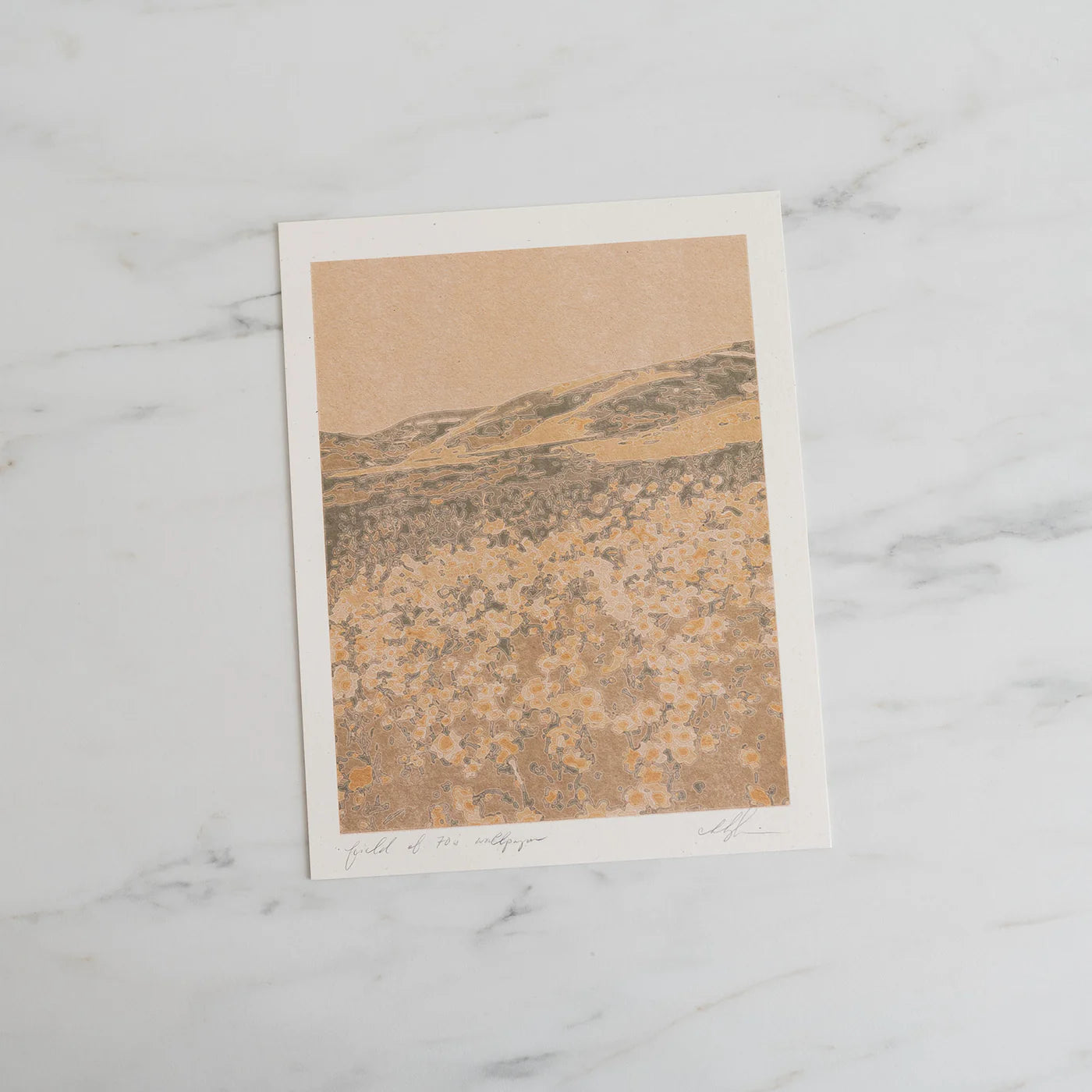 art print inspired by 70's hues and touch of whimsy florals - made from original artwork.