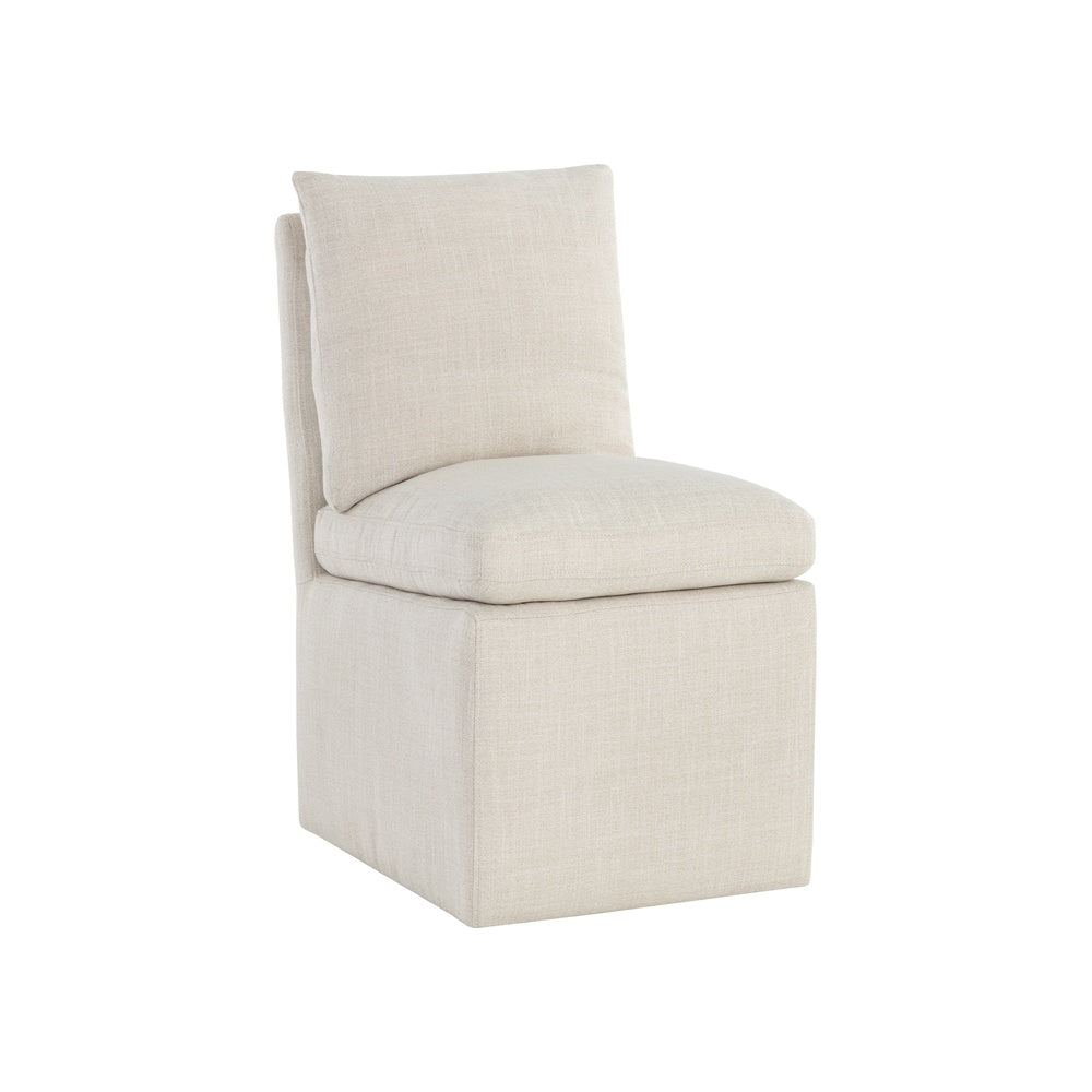 Glenris Wheeled Dining Chair FURNITURE - dining chair Sunpan Effie Linen