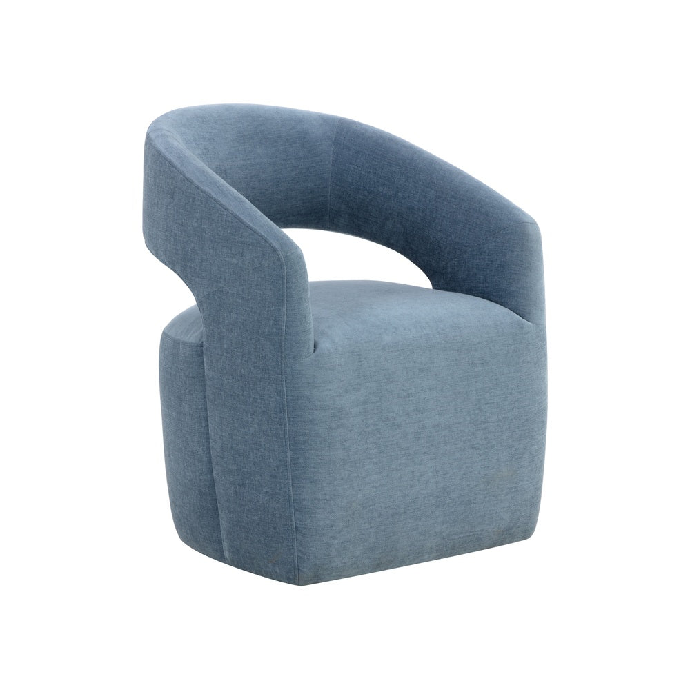 Loryn Wheeled Dining Armchair FURNITURE - dining chair Sunpan Danny Iceberg