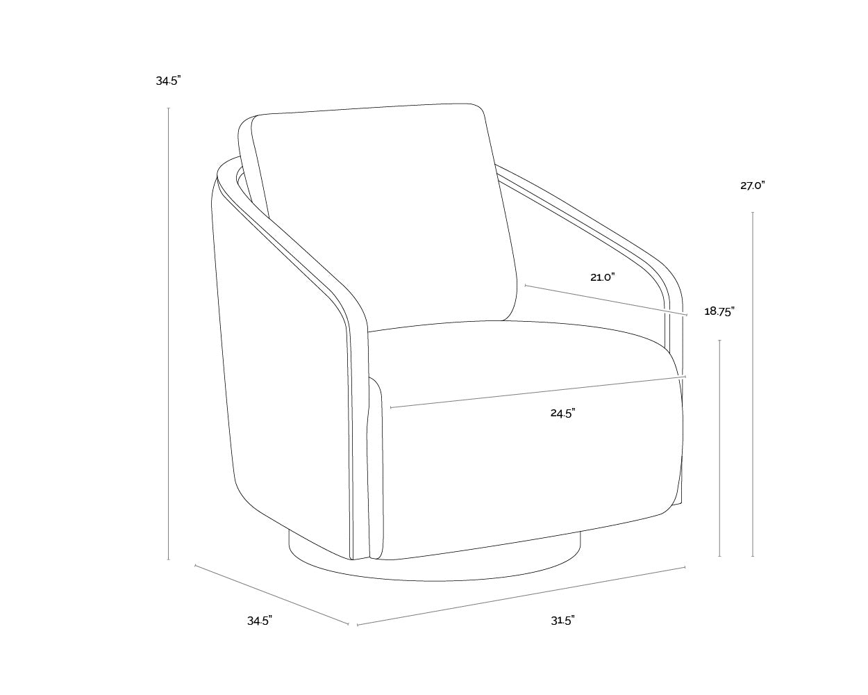 Taslin Swivel Lounge Chair FURNITURE - lounge chair Sunpan