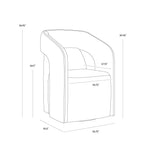 Kelric Wheeled Dining Armchair FURNITURE - dining chair Sunpan